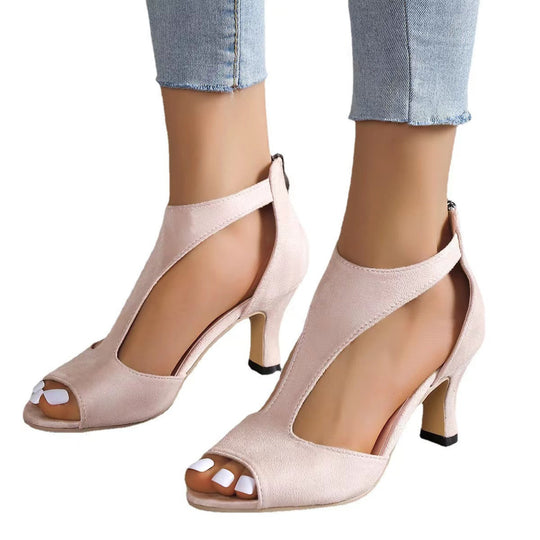 Dani™ Elegáns halszálkamintás magassarkú cipő hátsó cipzárral